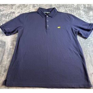 Masters Collection Navy Blue Golf Logo Polo Shirt Mens XL Pima Cotton